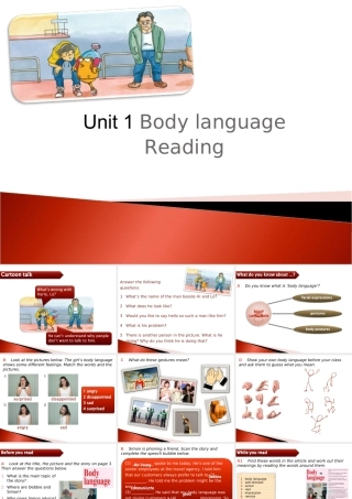 九年级英语上：Unit 1 Body language Reading课件上海牛津版 课件