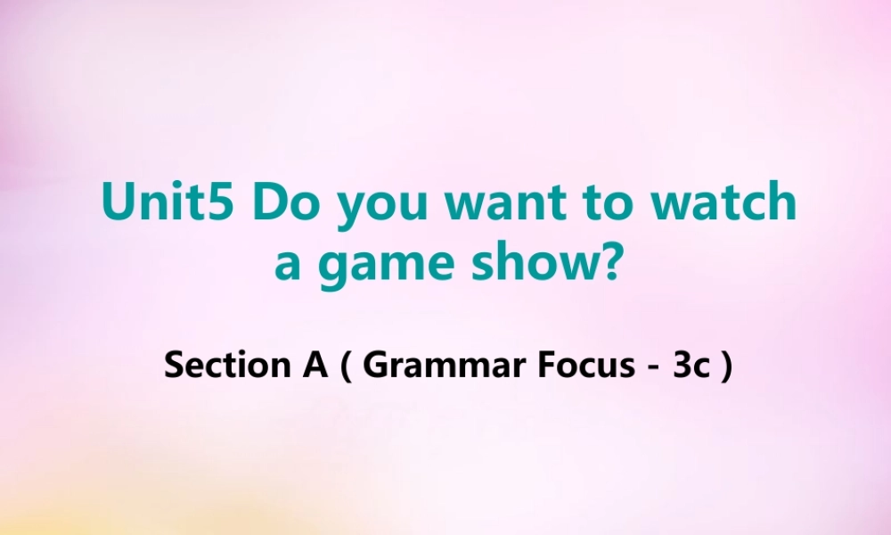 八年级英语上册 Unit 5 Do you want to watch a game show section A(grammar focus 3c)课件 (新版)人教新目标版 课件