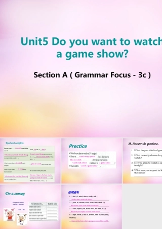 八年级英语上册 Unit 5 Do you want to watch a game show section A(grammar focus 3c)课件 (新版)人教新目标版 课件