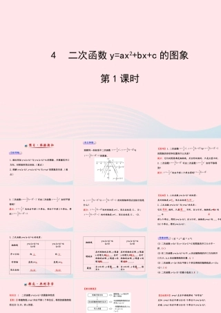 九年级数学下册 第二章二次函数4 二次函数yax2bxc的图象第1课时习题课件 北师大版 课件
