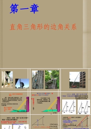 九年级数学上册(从梯子的倾斜程度谈起)课件 北师大版 课件