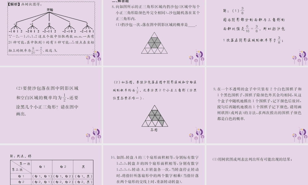中考数学复习 第31课时 概率(课后作业)课件