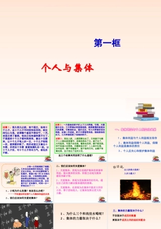 九年级政治 第二课第二节(承担关爱集体的责任)课件 人教新课标版 课件