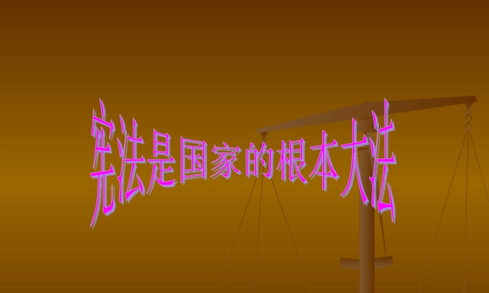 新课标 人教版初三政治宪法是国家的根本大法学 课件