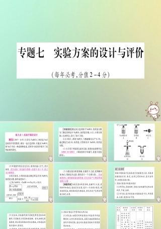 中考化学准点备考复习 第二部分 题型专题突破 专题7 实验方案的设计与评价课件 新人教版 课件