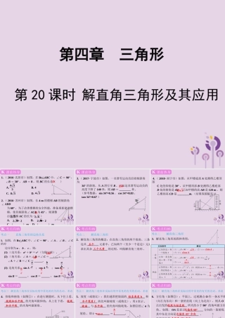 春中考数学复习 第4章 三角形 第 解直角三角形及其应用课件
