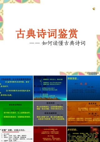 古典诗词鉴赏 如何读懂古典诗词 人教版 课件