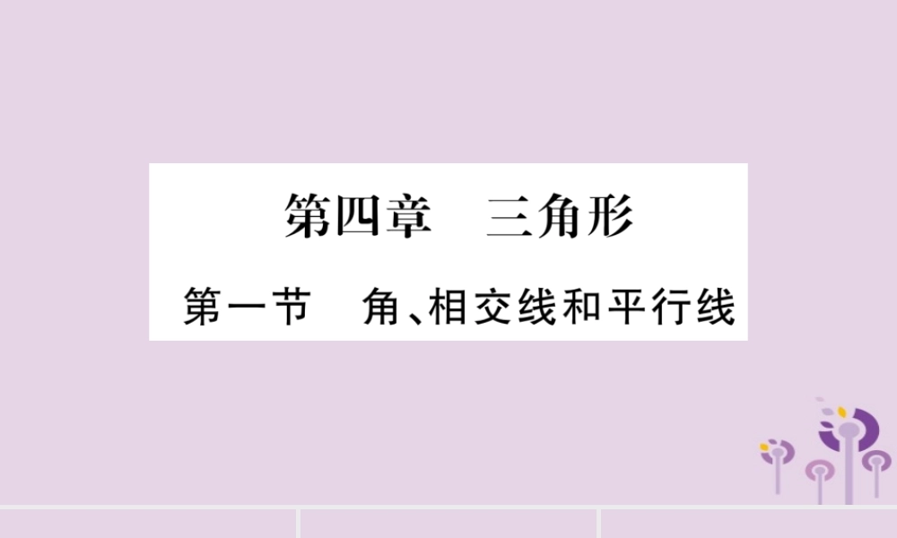 中考数学复习 第一轮 考点系统复习 第4章 三角形 第1节 角、相交线和平行线习题课件