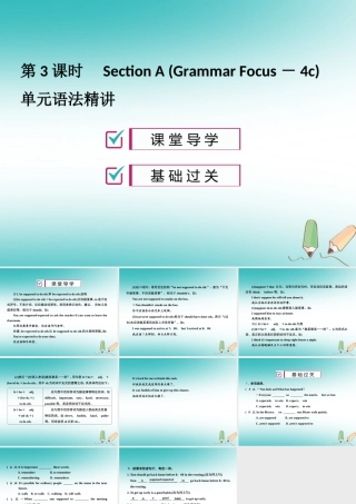 九年级英语全册 Unit 10 You re supposed to shake hands(第3课时)习题课件 (新版)人教新目标版 课件