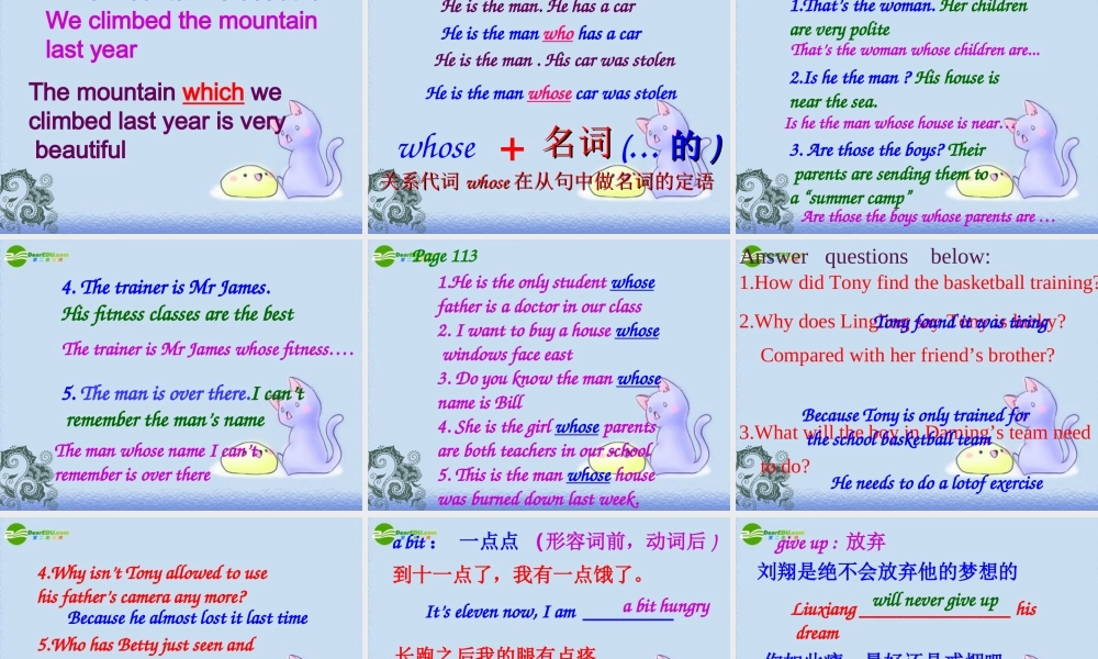 九年级英语上册 Module10 Unit1 I ve got a friend whose brother is training for the Olympic课件 外研版 课件