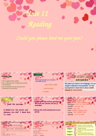 九年级英语下册(Unit11 Could you please lend me your pen)reading课件