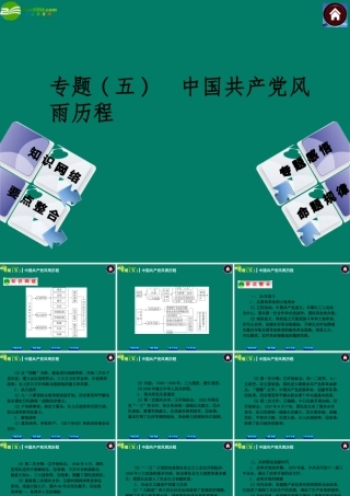 中考历史总复习 专题五 中国共产党风雨历程课件 岳麓版 课件