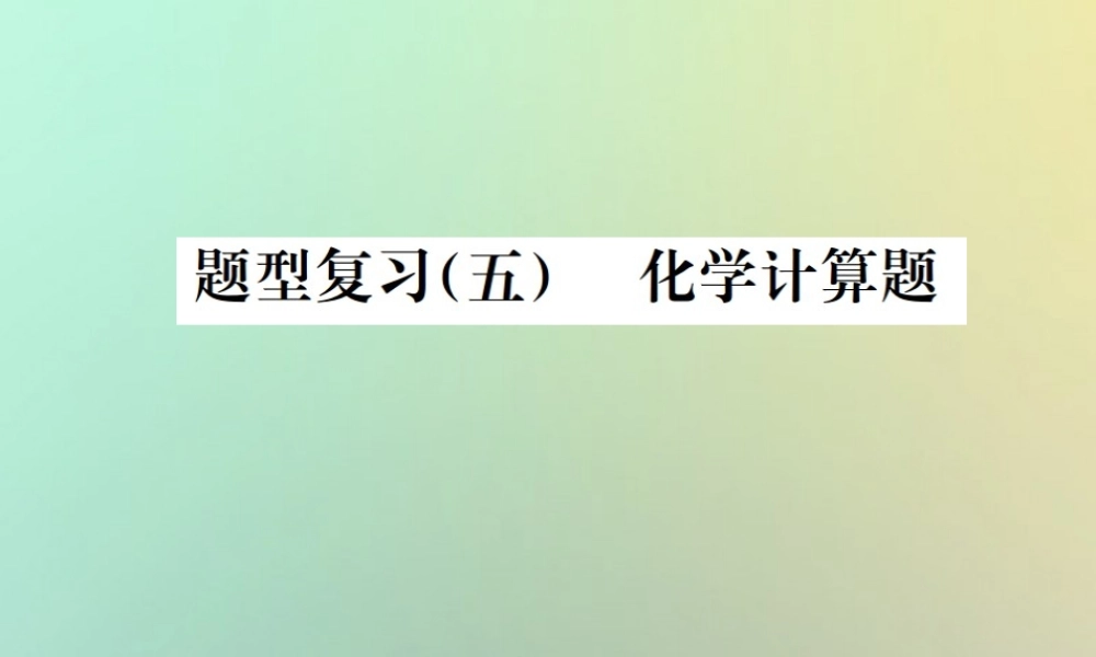 中考化学复习 题型复习(五)3 有关化学方程式与溶液的综合计算课件