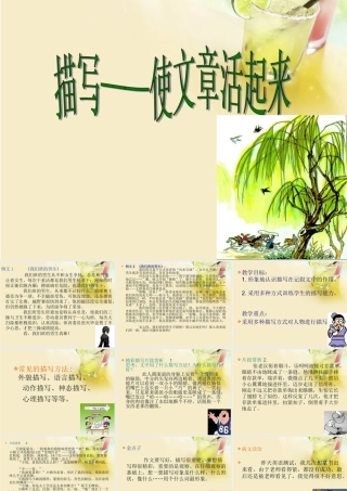 初中语文(描写-使文章 活 起来)作文课件 新人教版 课件