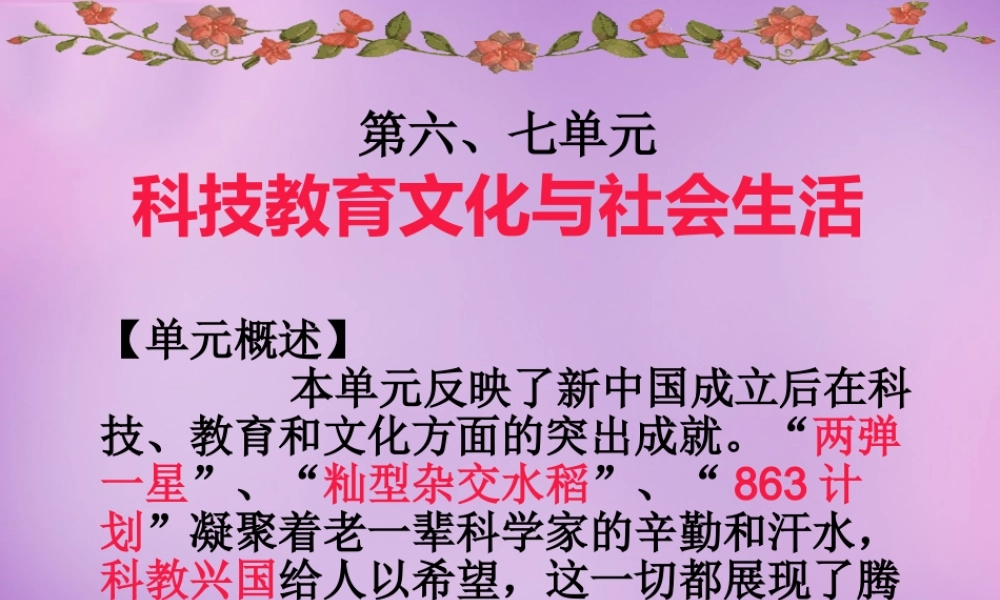 中学八年级历史下册 第17课 科学技术的成就(一)课件 新人教版 课件