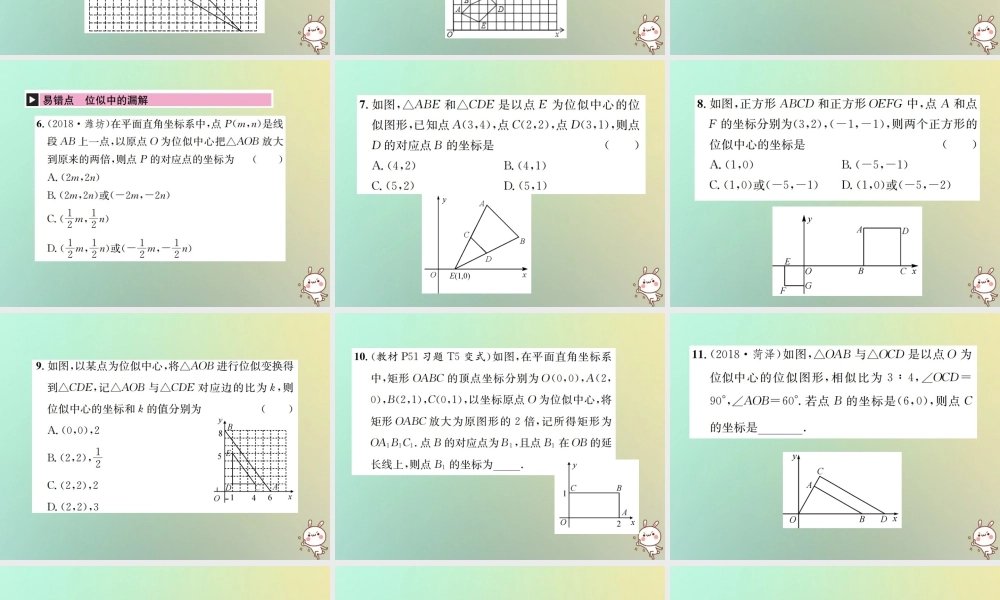 九年级数学下册 第二十七章 相似 273 位似 第2课时 平面直角坐标系中的位似习题课件 (新版)新人教版 课件