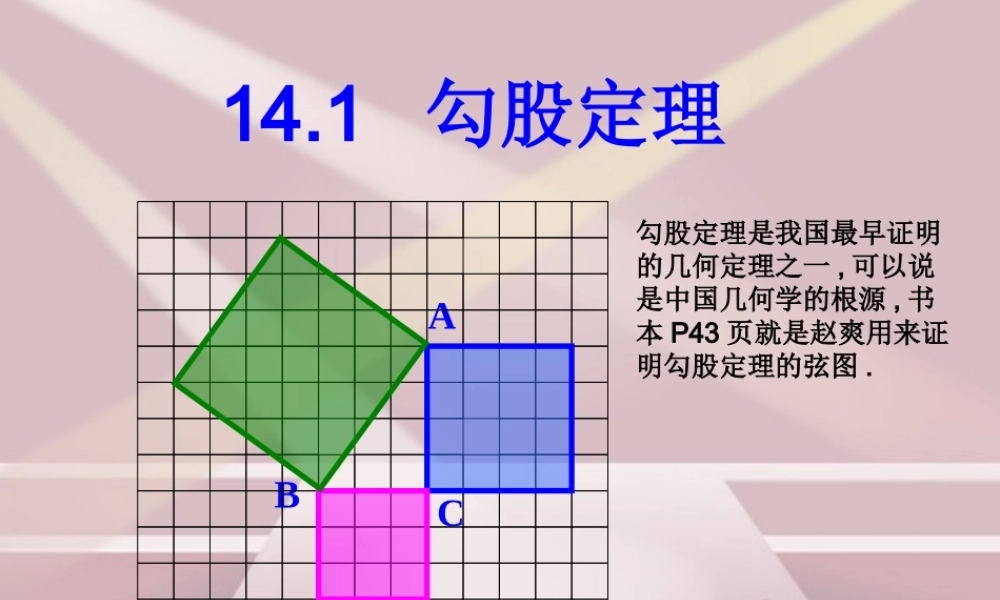 八年级数学上册 第十四章勾股定理(第1课时)课件 北师大版 课件