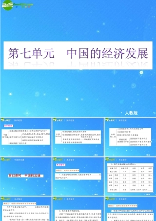 中考地理专题复习课件 第七单元 中国的经济发展 人教新课标版 课件