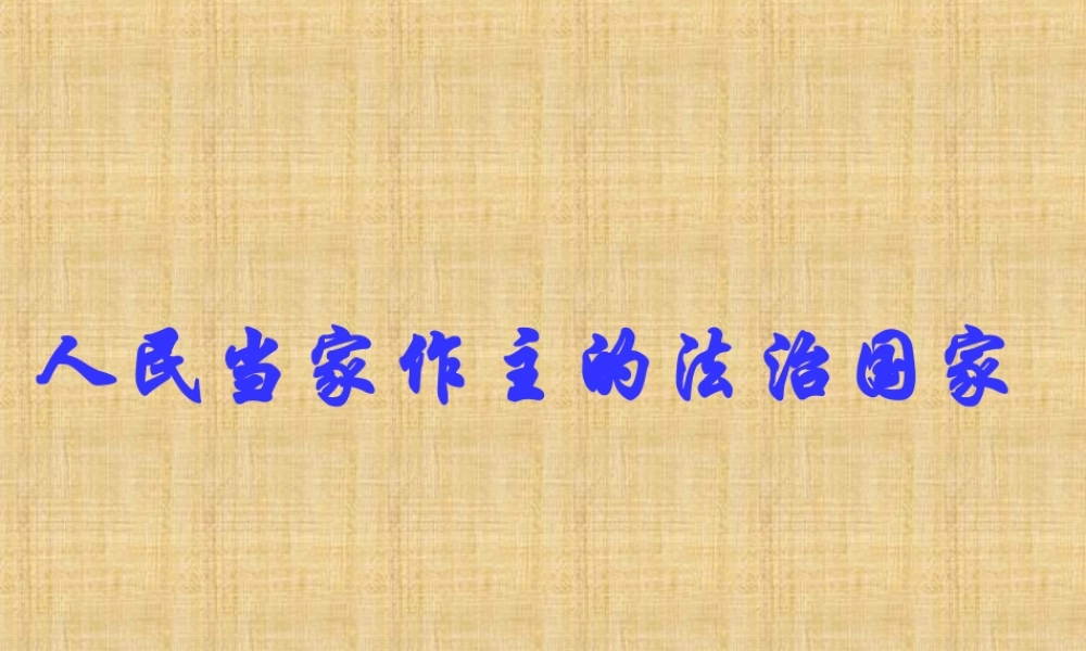 人教版初三政治人民当家作主的法治国家1 课件