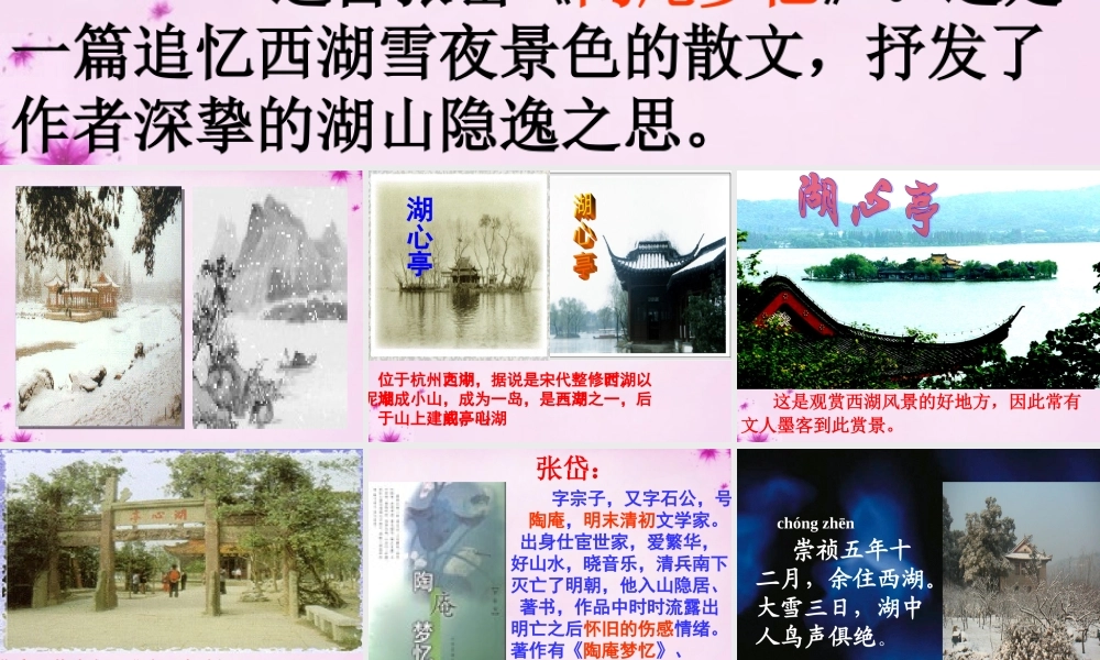 八年级语文上册 第29课(湖心亭看雪)课件 新人教版 课件