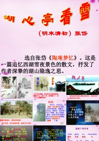 八年级语文上册 第29课(湖心亭看雪)课件 新人教版 课件