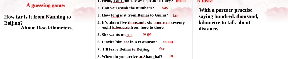 中学七年级英语下册 Lesson 3 How Far Is Beijing？课件 冀教版 课件
