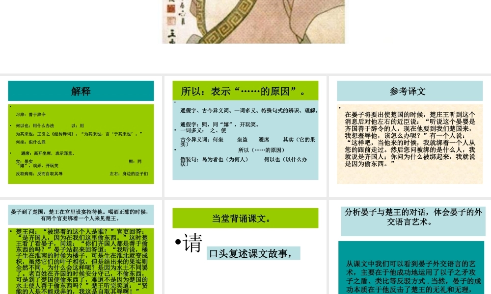 八年级语文晏子使楚课件1苏教版 课件