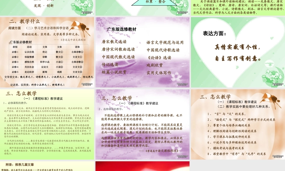 广东省深圳市语文教学培训 课件