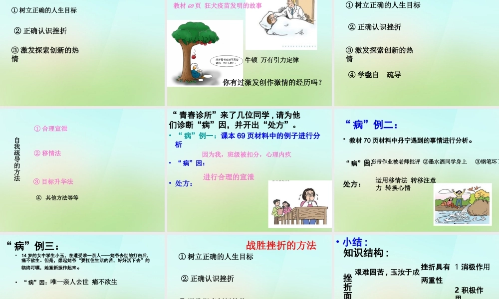 中学七年级政治下册 5.2 挫折面前也从容课件 新人教版 课件