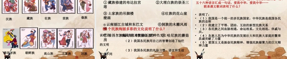 八年级政治下册 统一的多民族大家庭课件 湘教版 课件