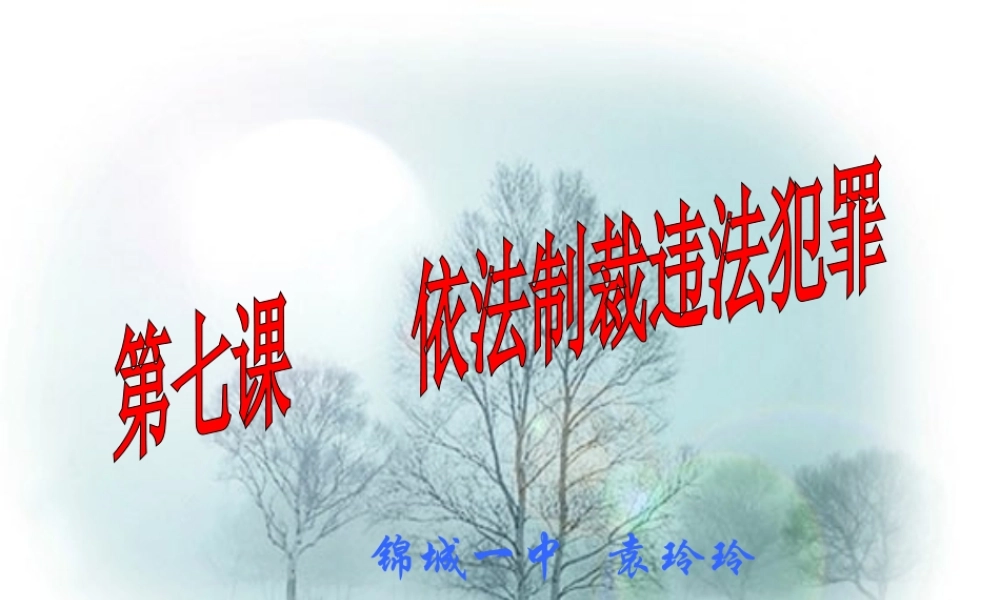 八年级政治 违法行为要承担法律责任课件 新课标 人教版 课件