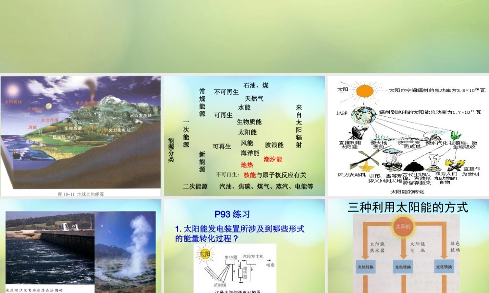 九年级物理下册 183 太阳能课件 (新版)苏科版 课件