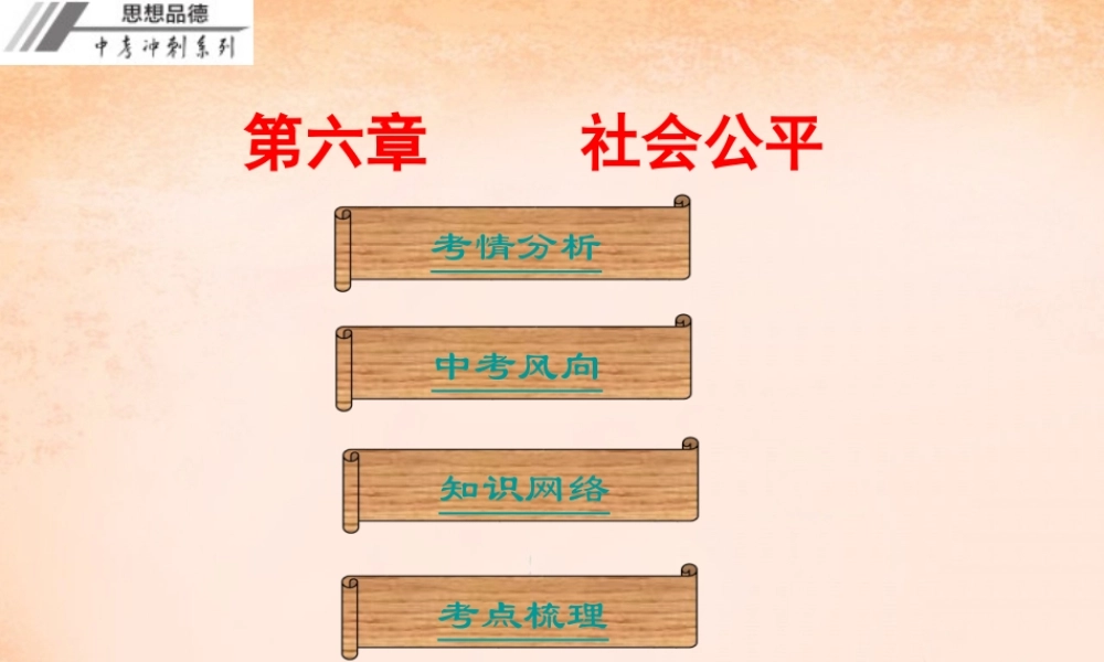 中考政治冲刺复习 第六章 社会公平课件