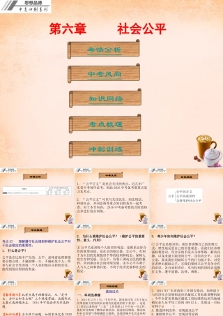中考政治冲刺复习 第六章 社会公平课件