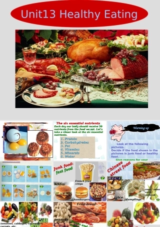 新教材 人教版高一英语Unit13 Healthy Eating 课件