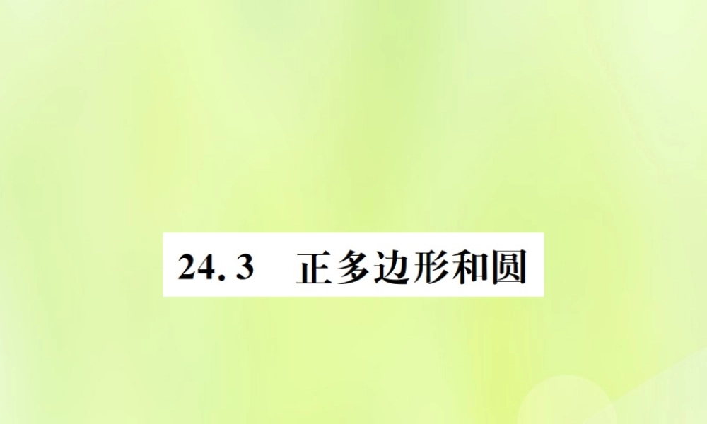 九年级数学上册 第二十四章 圆 241 圆的有关性质 243 正多边形和圆课件 (新版)新人教版 课件