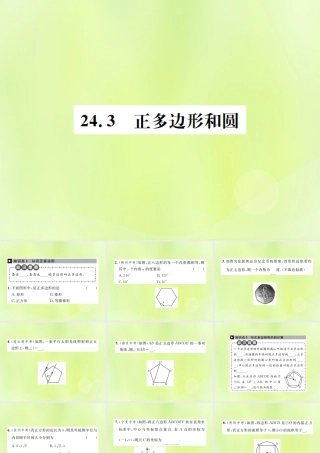 九年级数学上册 第二十四章 圆 241 圆的有关性质 243 正多边形和圆课件 (新版)新人教版 课件