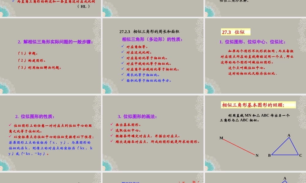 山东省东营市七年级数学(相似)复习课件  人教新课标版 课件