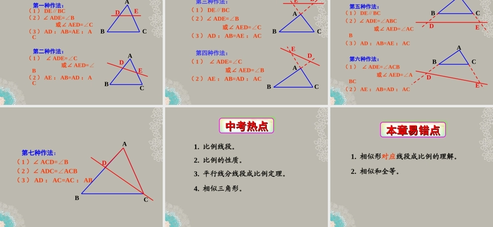 山东省东营市七年级数学(相似)复习课件  人教新课标版 课件