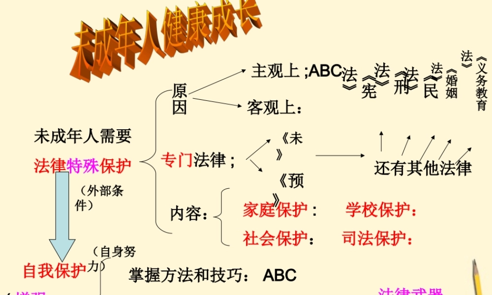 中学七年级政治(未成年人的自我保护)课件