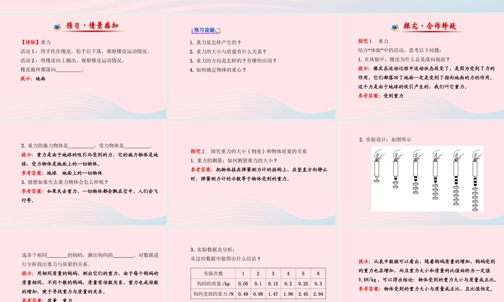 八年级物理全册 第六章 第四节 来自地球的力课件 (新版)沪科版 课件