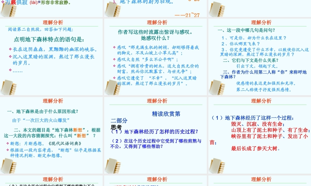 九年级语文上册 28(地下森林断想)课件 鲁教版 课件