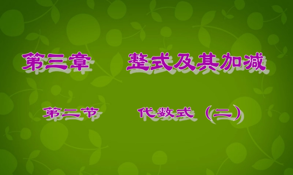 中学七年级数学上册 3.2 代数式课件2 (新版)北师大版 课件