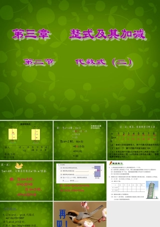 中学七年级数学上册 3.2 代数式课件2 (新版)北师大版 课件