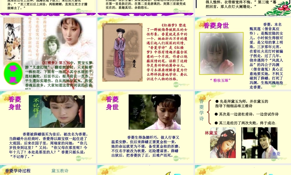 九年级语文上册 第五单元(香菱学诗)课件 新人教版 课件