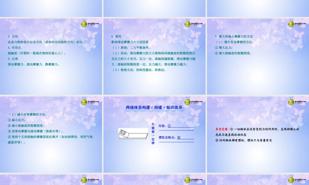 八年级物理下册 第八章(运动和力)复习课件 (新版)新人教版 课件