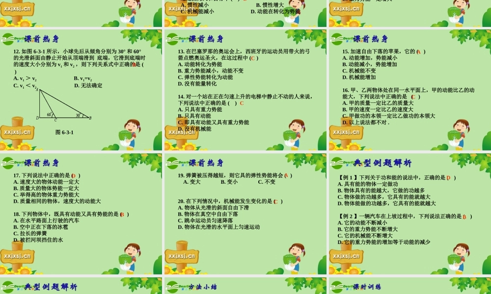 九年级物理  机械能及其转化课件1人教新课标版 课件