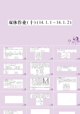 八年级数学上册 双休作业(十)课件 (新版)华东师大版 课件