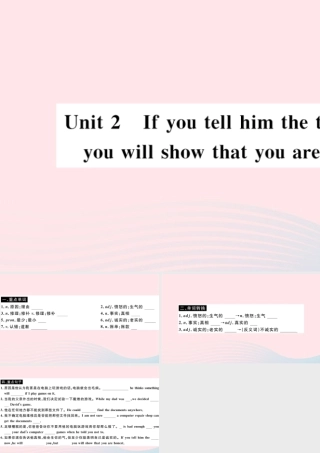 九年级英语上册 Module 6 ProblemsUnit 2 If you tell him the truth now you will show that you are honest(小册子)课件 (新版)外研版 课件