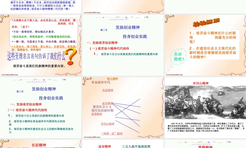 初三政治发扬创业精神 投身创业实践 课件